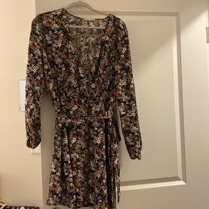 Floral long-sleeve dress.
